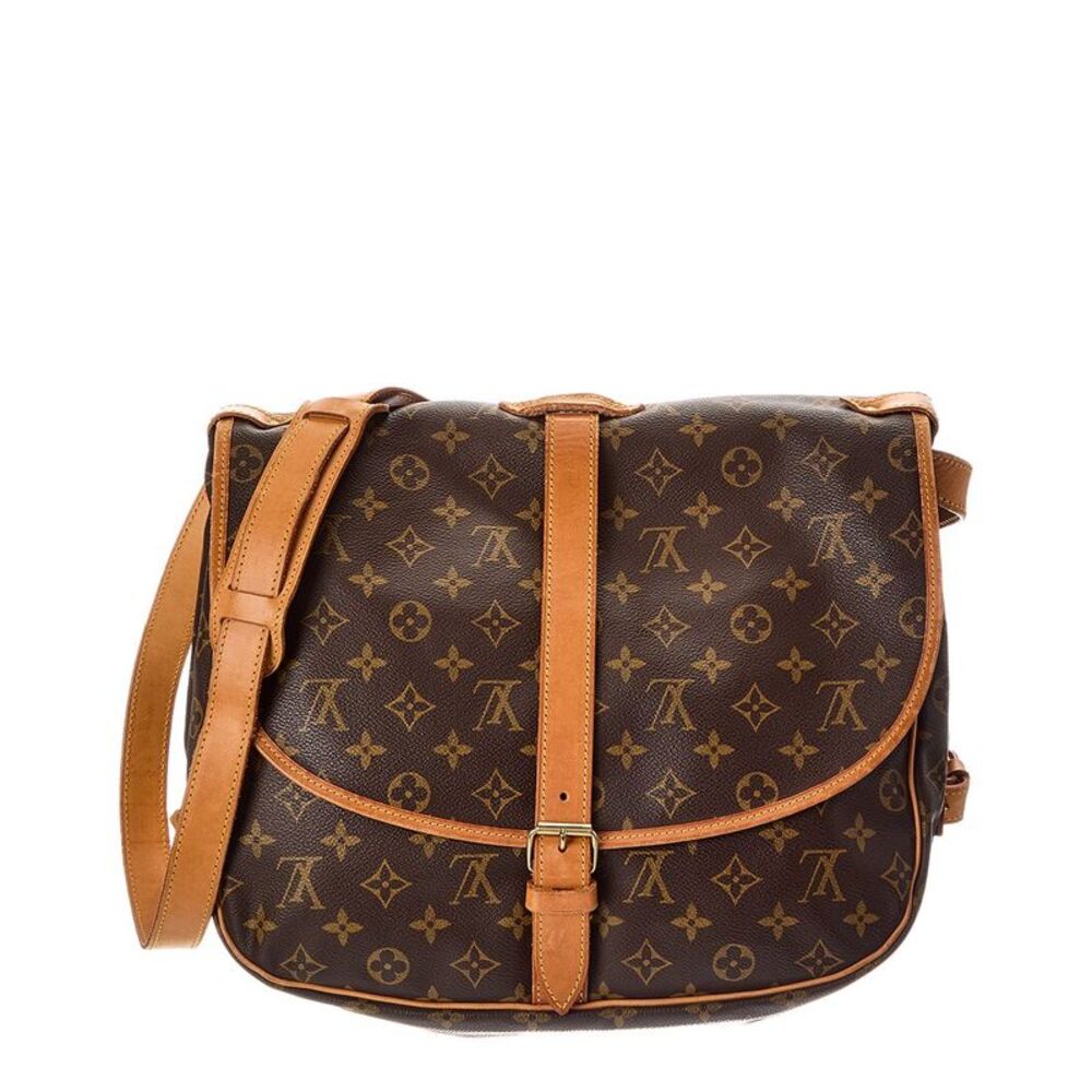 Louis Vuitton Brown Monogram Coated Canvas Saumur 35 (Authentic Pre-Loved)